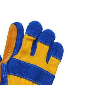 Guantes de Trabajo de Cuero de Invierno de Grado Industrial, Medios Dedos, Palma de Doble Capa Reforzada, Cierre de Gancho y Bucle, para Fábrica - Product Image 2