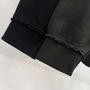 Sweat-shirt noir superposé pour homme, coupe ample, style streetwear décontracté, pull-over d'automne en polyester/coton - Product Image 4