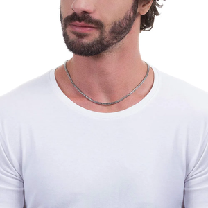 Collar minimalista de cadena de serpiente de acero inoxidable chapado en plata de ley 925, unisex, para uso diario, joyería de moda. - Product Image 4