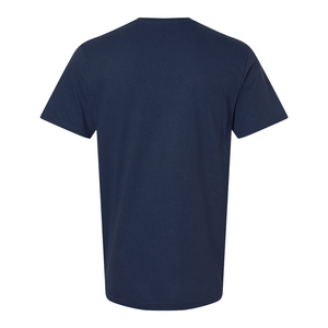 <b>Men's</b> <b>Navy</b> <b>Blue</b> Short Sleeve O-Neck <b>T</b>-<b>Shirt</b> Loose 100% Cotton Jersey Casual Solid Color Custom Front Design 230 Grams - Product Image 5