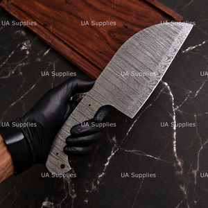 Cuchillo de Chef Serbio de Acero de Damasco Hecho a Mano con Hoja Recta Tipo Drop Point, Hoja en Bruto, OEM ODM Disponible, Alta Calidad - Product Image 2
