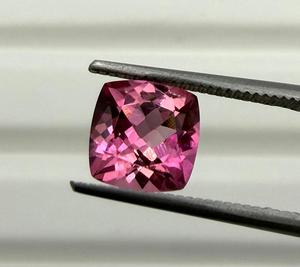 Natural Tourmaline Loose <b>Stone</b> Genuine pink <b>Colour</b> Cushion Cut Jewelry Making Ring Pendant Collector Gift Shamim 1.43 Cts 7x7 mm - Product Image 4