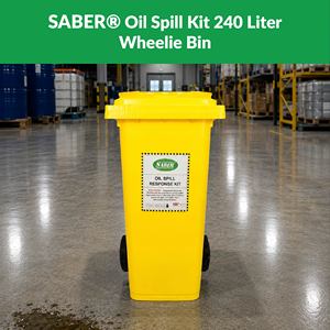 SABER Oil Spill Kit 240 Liter Wheelie Bin Industrial Absorbent Response Container Model SO240-SK/WB - Product Image 1