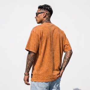 T-shirts à col rond de qualité supérieure pour adultes, coupe ample, effet délavé à l'acide, produit très vendu, t-shirts pour hommes effet délavé à l'acide - Product Image 3