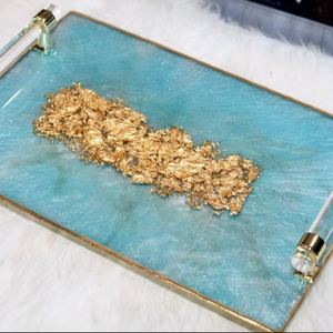 Bandeja de Servir de Resina Hecha a Mano de Primera Calidad con Diseño Elegante para Decoración del Hogar y Regalos por MN EXPORTS - Product Image 1