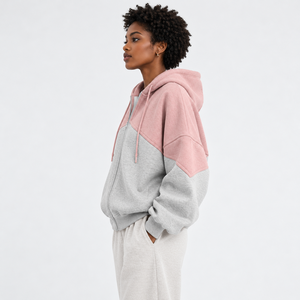 <b>Women</b> Full Zip <b>Hoodie</b> Made With Premium Fabric Breathable Comfort Smooth <b>Zipper</b> Closure Durable Quality Relaxed Fit OEM Support - Product Image 2