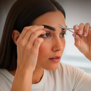Tijeras para Cejas de Acero Inoxidable con Mango, Hoja Recta Afilada, Herramienta de Belleza para Cortar, para Diestros, Logotipo Personalizado - Product Image 6