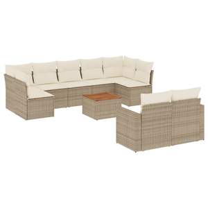 Conjunto de Sofás de Jardín de Ratán Beige, 6 Plazas, Muebles de Exterior Resistentes a la Intemperie, Diseño Contemporáneo, Estructura de Mimbre - Product Image 4