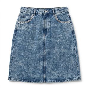 Minifalda vaquera personalizada para mujer, de mezclilla elástica y ajustada, proveedor mayorista OEM para marcas estadounidenses - Product Image 4