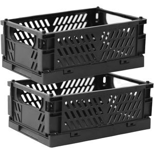 2-Pack Mini Foldable <b>Plastic</b> Storage <b>Baskets</b> for Home Kitchen Bedroom Bathroom Office Organization Offi Mini <b>Plastic</b> <b>Baskets</b> - Product Image 1