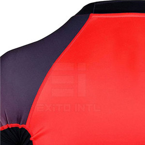 Mens <b>Compression</b> Rash Guard Long Sleeve Ombre Gradient BJJ MMA Training <b>Shirt</b> Sublimation Print Spandex Red <b>Black</b> Custom Logo - Product Image 3