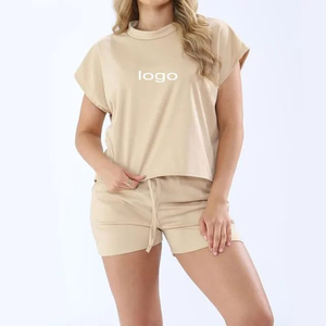 Conjunto de Pijama Corto para Mujer al por Mayor, de Secado Rápido, Transpirable, de Algodón, con Impresión Personalizada, Servicio OEM, Ropa de Estar por Casa de Verano - Product Image 4