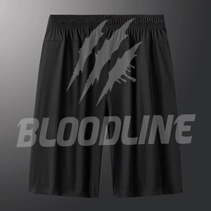 Pantalones Cortos Deportivos Negros para Hombre Bloodline, de Secado Rápido, Cintura Media, con Cordón Ajustable, Logotipo Frontal, Estilo Bermuda - Product Image 2