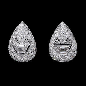 AMBER JEWELS Pendientes de Clip Unisex de Lujo, Oro Sólido de 18K, Diamante Cultivado en Laboratorio, Corte Brillante Micro Pavé, Clásico, Certificado IGI - Product Image 5