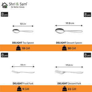 Delight <b>8</b>-Person Stainless Steel <b>Dinnerware</b> <b>Set</b> 90 PCS <b>for</b> Family Dinners - Product Image 4