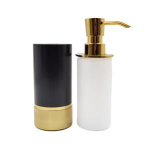 Distributeur de lotion en métal noir et or, rechargeable, pompe à savon pour les mains, idéal pour les hôtels, les salles de bain et l'usage quotidien à la maison, en provenance d'Inde - Product Image 5