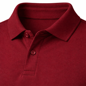 Camiseta Polo Personalizada para Hombre, Algodón Piqué, Color Granate, Camiseta Polo Lisa, Fabricante de Marca Privada OEM ODM - Product Image 6