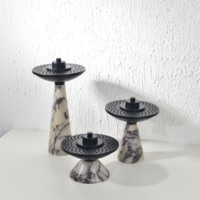 Brûleur d'encens en marbre naturel de luxe, encensoir en pierre sculpté à la main pour le Ramadan, les cérémonies religieuses arabes et la décoration