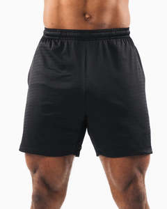 Pantalones Cortos Deportivos Negros para Hombre, Casuales, para Gimnasio, Entrenamiento, Running, Transpirables, de Secado Rápido, Cintura Elástica, 100% Poliéster - Product Image 1