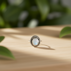 Moonstone Fine Pendant <b>Necklace</b> <b>Ring</b> 3.2 Gram Weight - Product Image 3