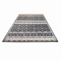 Tapis de sol moderne DECORDEC personnalisé en laine gris ivoire à rayures géométriques florales, antidérapant et écologique, pour hôtel, villa, salon