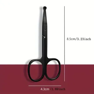 Tijeras de Acero Inoxidable para Vello de Nariz, Cejas y Cutículas, Punta Redondeada, Hoja Recta Ergonómica, Herramienta de Cuidado de Belleza - Product Image 3