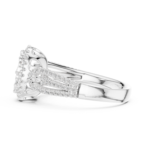 Bague de fiançailles de luxe vintage en diamant taille brillant certifié IGI, avec tige en argent motif feuille, pour femme, cadeau idéal pour mariage, anniversaire ou soirée, bijou raffiné - Product Image 4