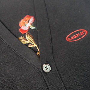 Cardigan en coton brodé de roses rouges, veste <span class=keywords><strong>pull</strong></span>, design tendance automne, sur mesure, <span class=keywords><strong>pull</strong></span> haut de gamme - Product Image 5