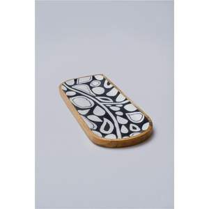 Plateau décoratif en bois écologique avec finition émaillée - Plateau de service multifonctionnel pour la cuisine - Plateau à motifs bohèmes - Product Image 6