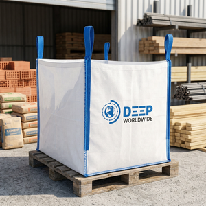 Sacos Jumbo de 1.5 Toneladas, 1 Tonelada, 1000 kg, Super Sacks 100% PP Polipropileno FIBC con Banda de Fijación para Materiales de Construcción, Fondo Plano - Product Image 1