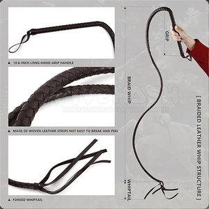 Látigo de Cuero Artesanal de Primera Calidad, Diseño Duradero, Mango Resistente, Ideal para Entrenamiento y Práctica - Product Image 6