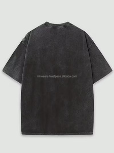 Camiseta de Mezclilla con Cuello Redondo Personalizada con Logotipo Impreso, Tela de Alta Calidad, Lavado Ácido, Servicio OEM, Fabricante de Camisetas - Product Image 2