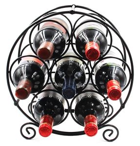 Handcrafted Black Metal 7 <b>Bottle</b> Wine <b>Rack</b> Freestanding Countertop Wine <b>Bottle</b> Holder Modern Decorative Wine <b>Storage</b> Organizer - Product Image 3