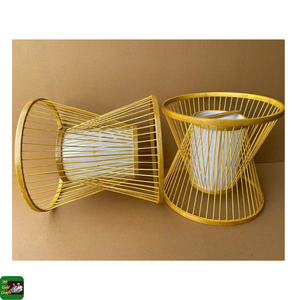 Natural Bamboo Lamp Cover Polished <b>Chrome</b> Finish Handmade Eco-Friendly Indoor <b>Pendant</b> <b>Lighting</b> for Home Bedroom Hotel Decor - Product Image 6