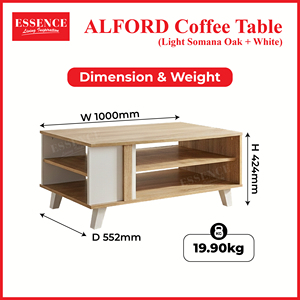 Mesa de Centro Alford de Diseño Contemporáneo para Hogar u Hotel, Fabricada con Tablero de Aglomerado y MDF, Color Blanco, Ideal para Sala de Estar, Bodega, Bar en Casa o Apartamento - Product Image 5