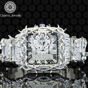 Reloj Charm Jewells de acero inoxidable para hombre, caja de 40 mm, detalles de diamantes, analógico, de lujo, a la moda, movimiento mecánico, fecha automática - Product Image 1