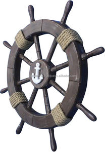 Handmade 18-Inch 8 <b>Spokes</b> Wooden Ship Steering <b>Wheel</b> with Rope Pirate Decor Wall Art for Home & Office Unique Model Gift - Product Image 2