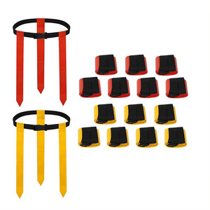 Cinturones Ajustables con Banderas de Equipo Rojas y Amarillas con Parches de Velcro para Equipamiento de Entrenamiento Deportivo - Product Image 6