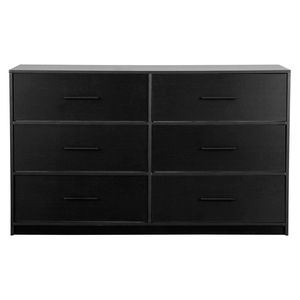 Black <b>6</b>-<b>Drawer</b> Dresser with Large Fabric <b>Drawers</b> - Product Image 5