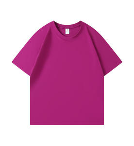 Men's <b>Plain</b> <b>Pink</b> Short Sleeve O-Neck <b>T</b>-<b>Shirt</b> 100% Cotton Regular Fit Casual Knitted Fabric Solid Color - Product Image 2