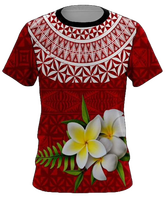 T-shirt tricoté grande taille coupe ajustée motif tribal polynésien Maori Samoan Tapa respirant écologique printemps