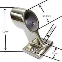 Main courante à Stanchion robuste, raccord avant gauche pour main courante marine 316SS