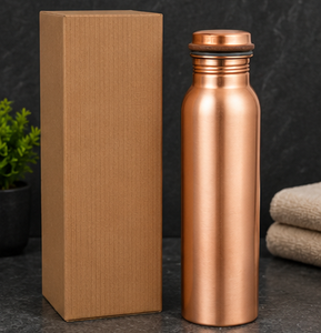 The Wellness Cylinder Traditional <b>Plain</b> Copper Health <b>Bottle</b> Ayurvedic Drinking <b>Bottle</b> Handmade Copper <b>Bottle</b> - Product Image 2