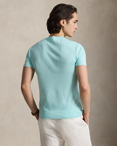 Camiseta Básica de Cuello Redondo de Algodón Azul Claro Unisex Premium, Suave, Transpirable, Informal, de Manga Corta para Verano - Product Image 3