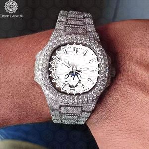 Montre de Luxe Charm Jewells en Acier Inoxydable 40mm, Mouvement Mécanique Analogique, Bracelet Tendance pour Homme, Boîtier en Verre Cristal, Étanchéité 10 ATM - Product Image 3