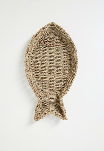 Plateau décoratif en forme de poisson, plateau de service tissé, style côtier, écologique, en fibres naturelles, décoration intérieure, design artistique unique - Product Image 4