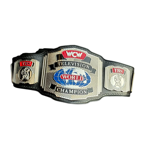 WCW Television World Championship Belt Black Leather Silver and Blue Design Premium Quality Title Belt for Wrestling Fans - Product Image 6