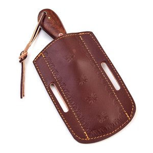 Cuchillo de caza hecho a mano con acero de Damasco, hoja de punta caída, mango de madera para mayor durabilidad, funda de cuero para mayor seguridad. - Product Image 6