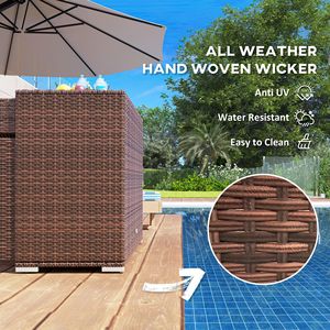 Armadio Contenitore Impermeabile in Rattan PE per Esterni con Cassetto, Marrone Misto, per Uso Interno ed Esterno a Bordo Piscina - Product Image 5