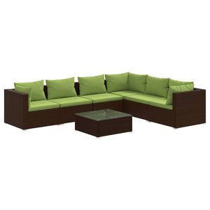 Set Lounge da Esterno Marrone e Verde per Giardino, Ideale per Intrattenimento all'Aperto - Product Image 2